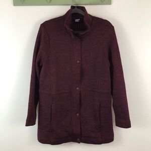 Lands End Maroon Heathered Long Length Jacket Size M/T 10/12